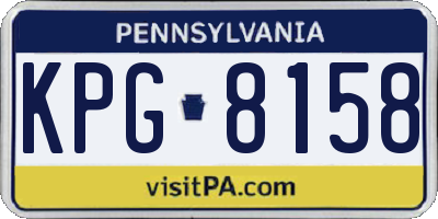 PA license plate KPG8158