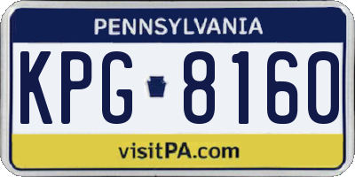 PA license plate KPG8160