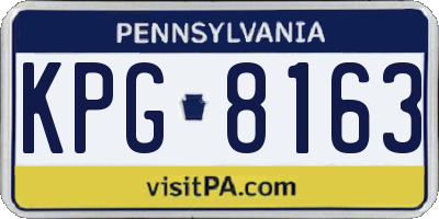 PA license plate KPG8163