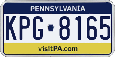 PA license plate KPG8165