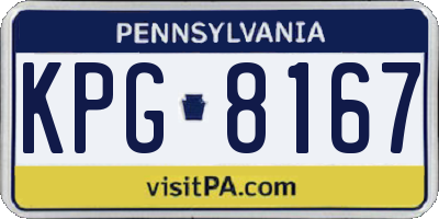PA license plate KPG8167