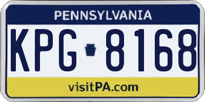 PA license plate KPG8168