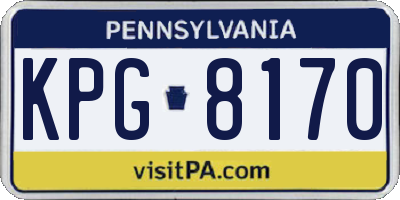 PA license plate KPG8170