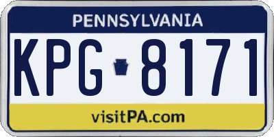 PA license plate KPG8171