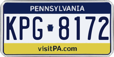 PA license plate KPG8172