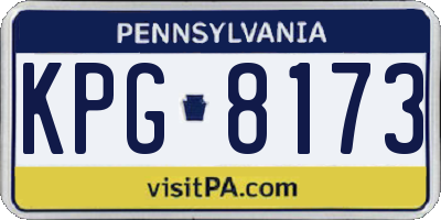 PA license plate KPG8173
