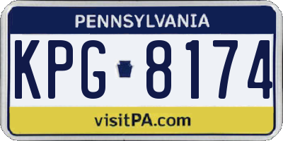 PA license plate KPG8174