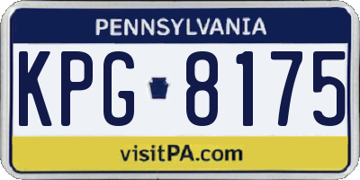 PA license plate KPG8175