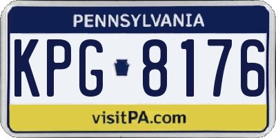 PA license plate KPG8176