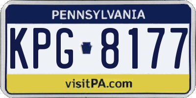 PA license plate KPG8177