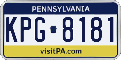 PA license plate KPG8181