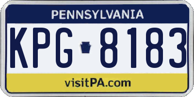 PA license plate KPG8183
