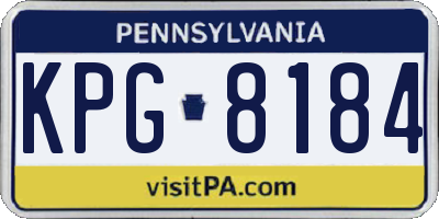 PA license plate KPG8184