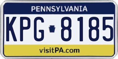 PA license plate KPG8185