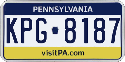PA license plate KPG8187