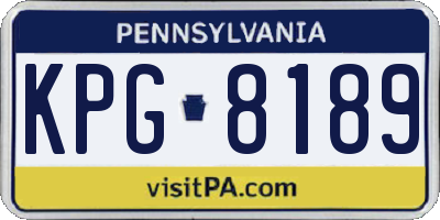 PA license plate KPG8189