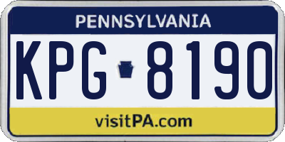 PA license plate KPG8190