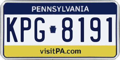 PA license plate KPG8191