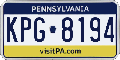 PA license plate KPG8194