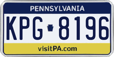 PA license plate KPG8196