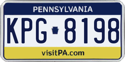 PA license plate KPG8198