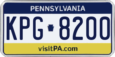 PA license plate KPG8200