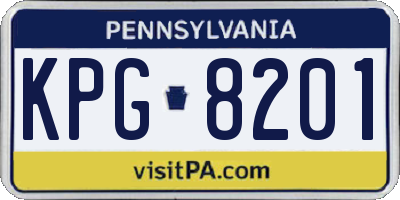 PA license plate KPG8201