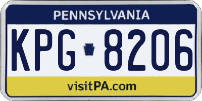 PA license plate KPG8206