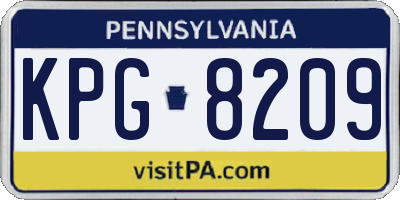 PA license plate KPG8209