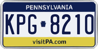 PA license plate KPG8210