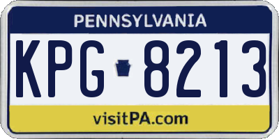 PA license plate KPG8213