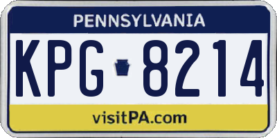 PA license plate KPG8214