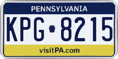 PA license plate KPG8215