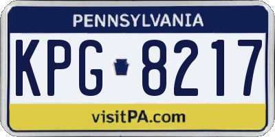 PA license plate KPG8217