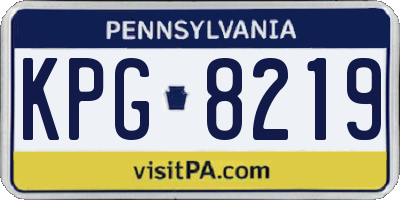 PA license plate KPG8219