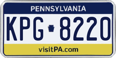 PA license plate KPG8220
