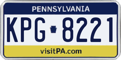 PA license plate KPG8221