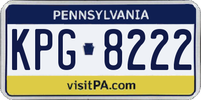 PA license plate KPG8222