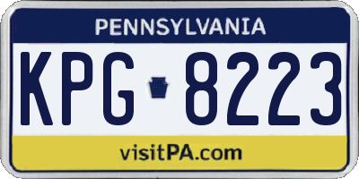 PA license plate KPG8223