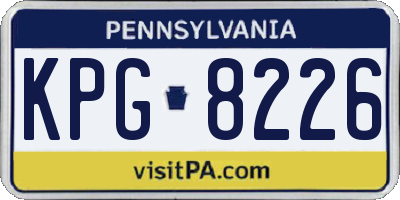 PA license plate KPG8226