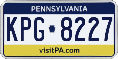PA license plate KPG8227