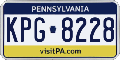 PA license plate KPG8228