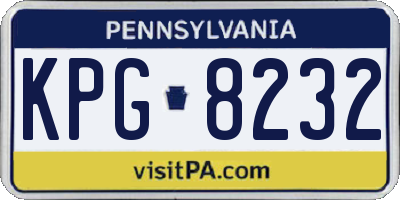 PA license plate KPG8232