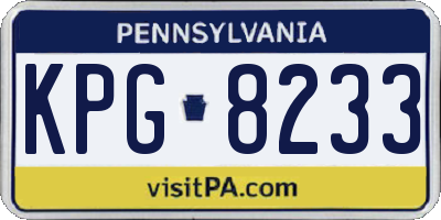 PA license plate KPG8233