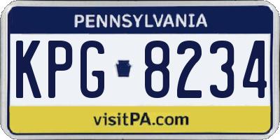 PA license plate KPG8234