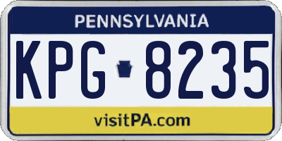 PA license plate KPG8235