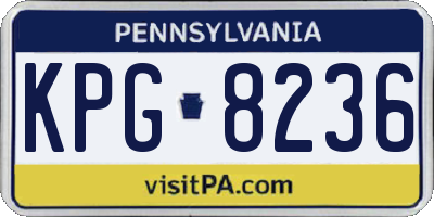PA license plate KPG8236