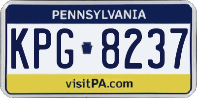 PA license plate KPG8237