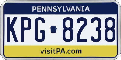 PA license plate KPG8238