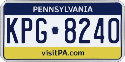 PA license plate KPG8240